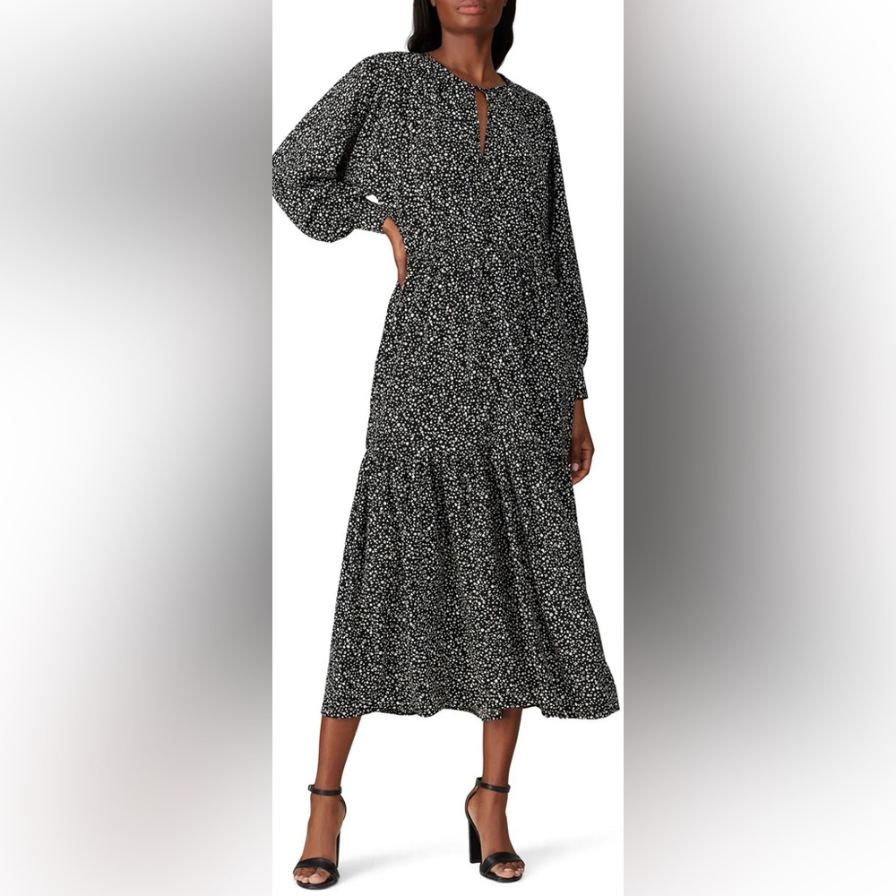 Sweet Baby Jamie Rent The Runway Pre-Loved Black Ditsy Midi Dress